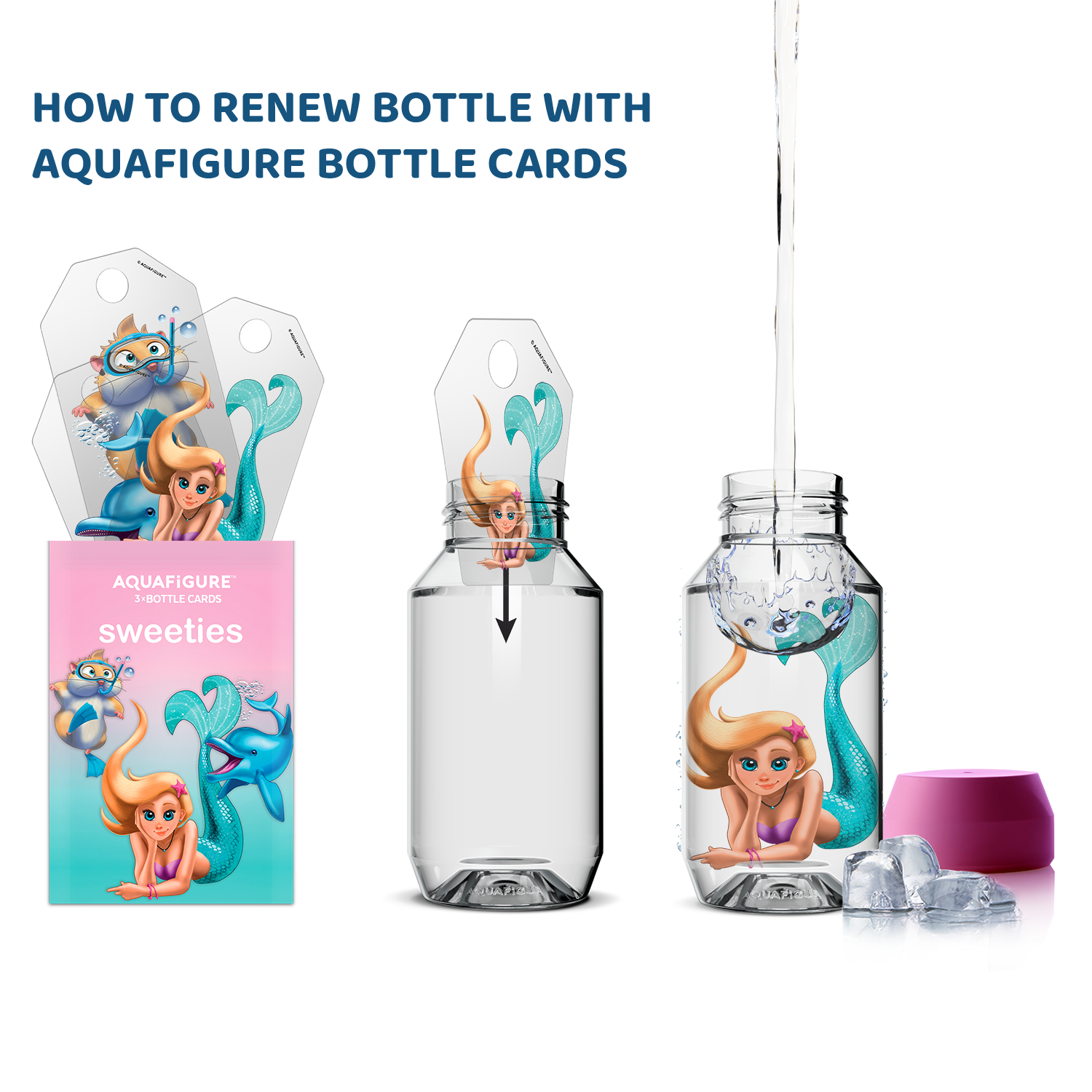Aquafigure bottle including one Bottle Card - PINK