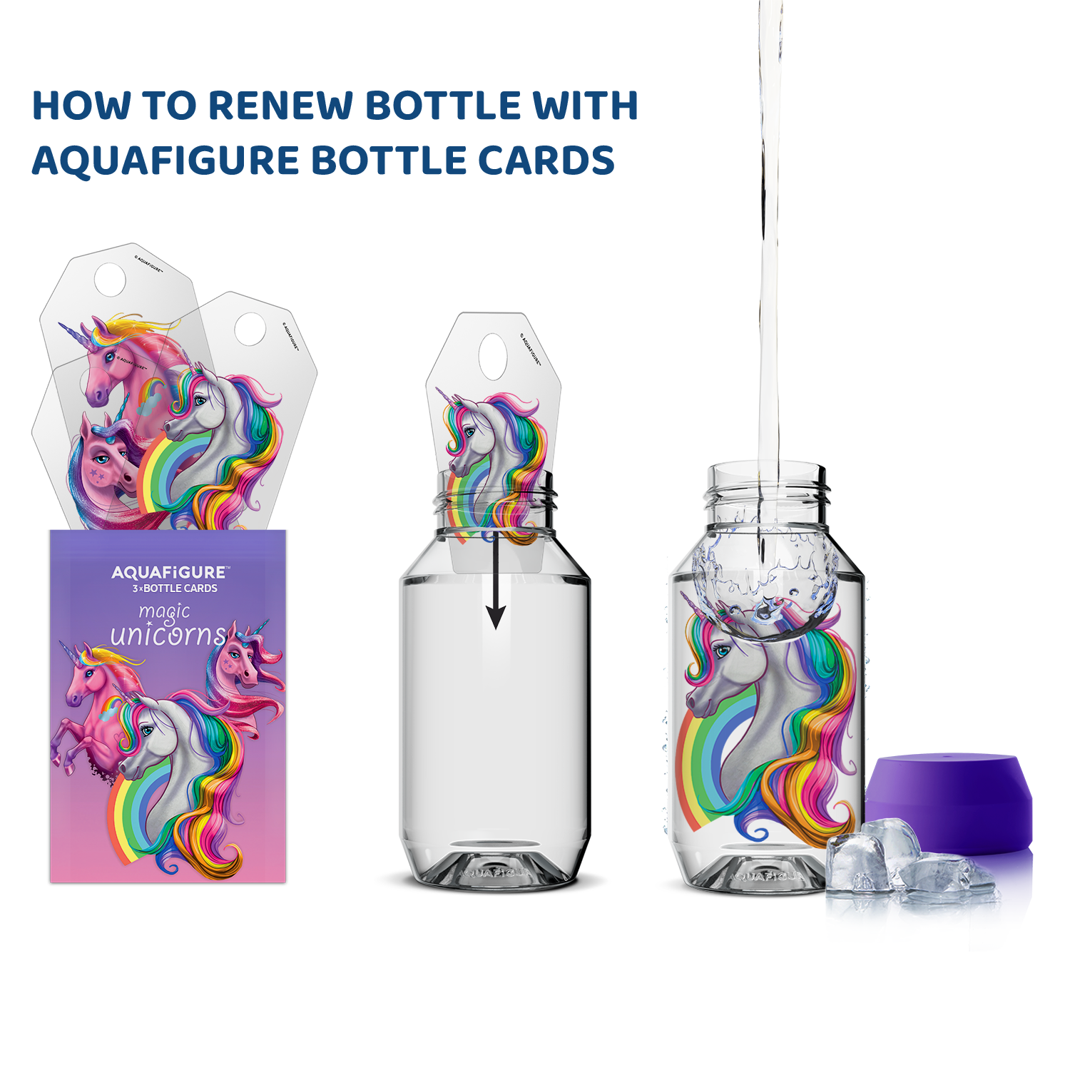Aquafigure bottle including one Bottle Card - PURPLE