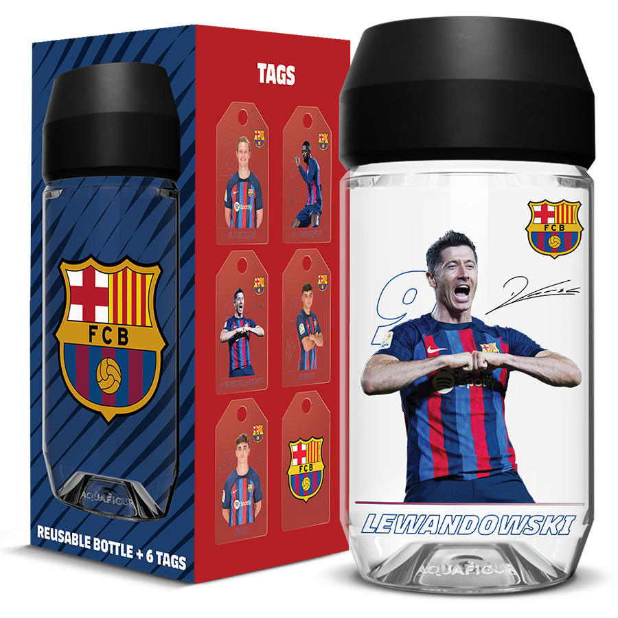 FC Barcelona Men's Team - Aquafigure Bottle including 5 Players