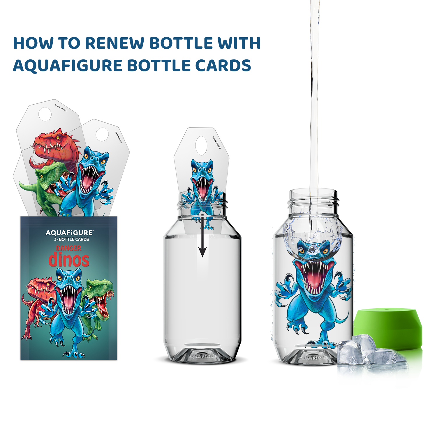 Aquafigure bottle including one Bottle Card - GREEN