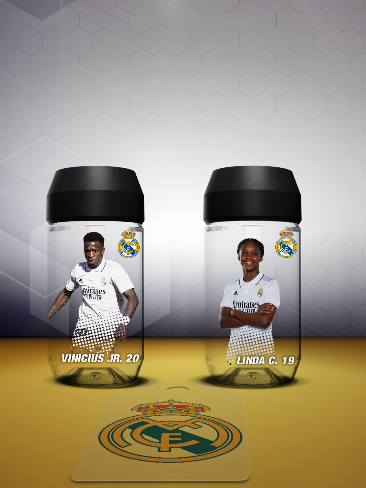 Real Madrid Women's Team - Aquafigure Bottle including 5 Players