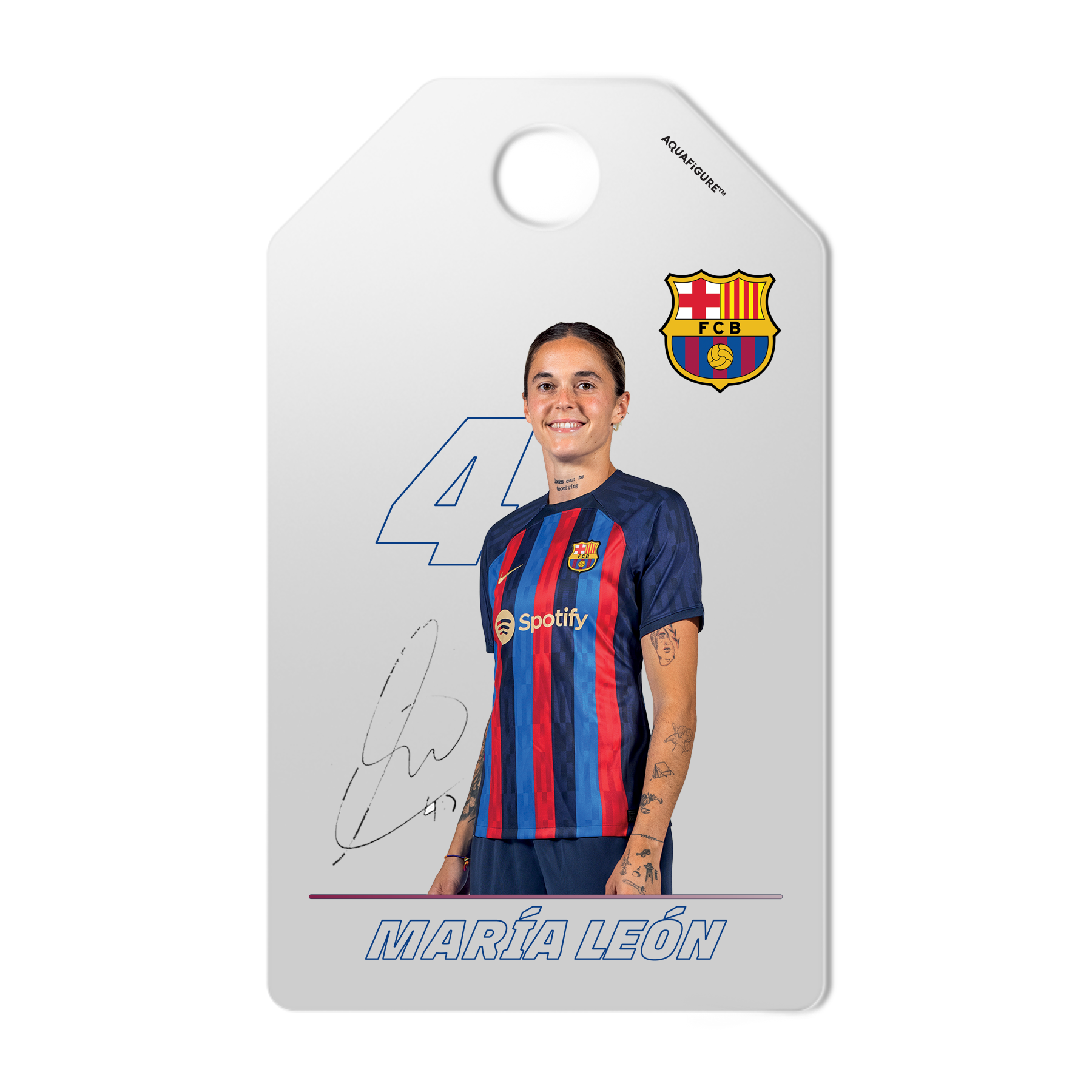 Equipo FC Barcelona femenino - Botella Aquafigure con 6 Tags